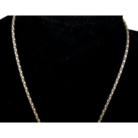 Necklace Silver Tone Adjustable Chain Blue Stone Pendant 17.5" length Necklace - Picture 4 of 6